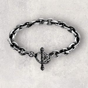 925 Sterling Silver 9.5mm Oval Cable Chain Bracelet